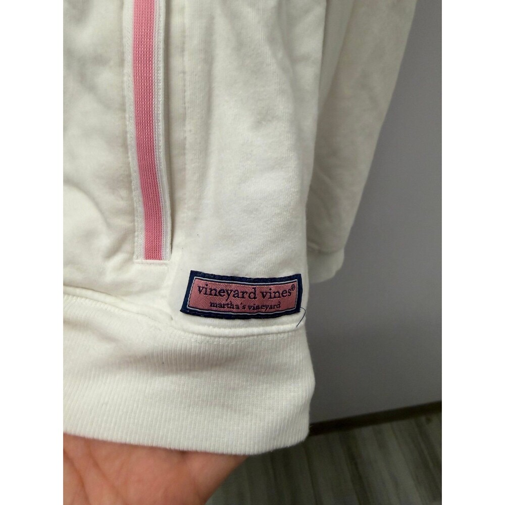 Vineyard vines pink and white women quarter zip sweatshirt - Picture 2 of 5